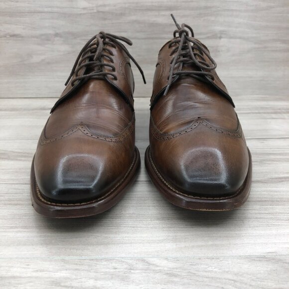 Johnston & Murphy Oxfords Mens 9.5M Brown Leather Lace Up Wingtip Derby Shoes main image 10